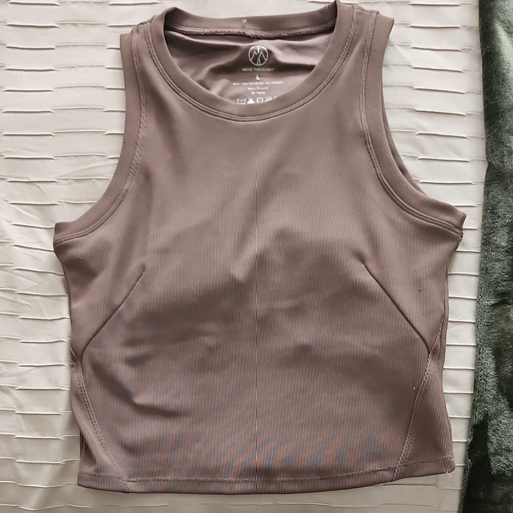 Active Ribbed Tank Top in Mauve by MOVE by MUSE